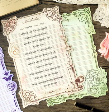 European Style English Version Hard Pen Calligraphy Paper Advanced Level Practice Writing Competition Work Display Instagram Style Fountain Pen Handwriting Copy English School Training Class Student Four-Line Three-Grid Learning Practice Paper