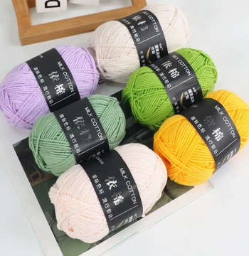 Yimian 4-Ply Milk Cotton Yarn for Knitting Scarves, Crochet DIY Handmade Bouquets, Blankets, and Lily of the Valley Materials