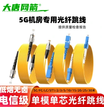 Datang Wangjian Single-Mode Single-Core FC-SC-LC-ST Fiber Optic Patch Cord, SC to Round-to-Square Pigtail, Telecom-Grade Extension Cable, Available in 1/2/3/5/10 Meters