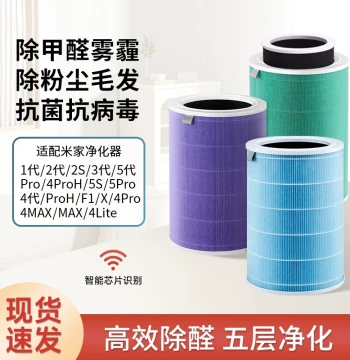Compatible with Xiaomi Air Purifier Filter for Mijia Gen 1/2/3/4/5 Pro H/MAX/F1/4 Lite/2S Replacement Filter Mesh