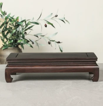 Redwood Ebony Carved Rectangular Solid Wood Fish Tank, Vase, Bonsai, Strange Stone, Buddha Statue Display Base Stand
