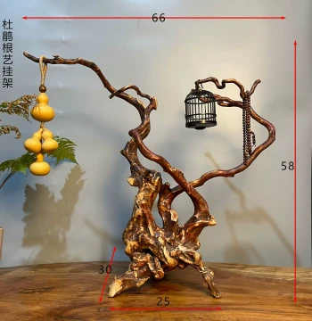 Natural Azalea Root Art Wall Rack, Pen Holder, Cricket Ornament Stand, Calligraphy Brush Bracelet Jewelry Display, Raw Wood Natural Root Ornament