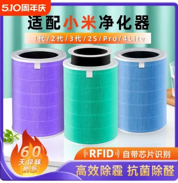 Compatible Filter for Xiaomi Mi Air Purifier 2S/1/2/3/4 Pro/4 Lite/Pro H, Composite Activated Carbon Filter