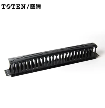 TOTEN Authentic 1U Black Plastic Cable Management Rack Component Switch Monitoring Weak Current Network Cabinet Accessory Standard 19-Inch Wall-Mounted Cabinet Wiring Cable Management Ring