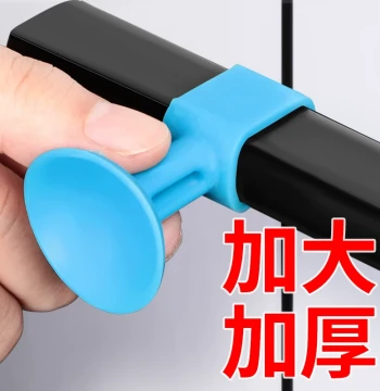 Bathroom Windproof Door Stopper, Soft Rubber No-Drill Door Holder, Silicone Window and Door Handle Suction Cup, Anti-Collision Pad