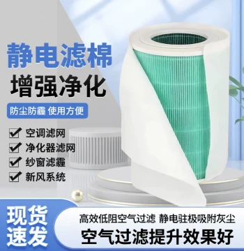 Electrostatic Filter Mesh for Air Purifiers, Electrostatic Cotton DIY Air Filter, Melt-Blown Fabric for Fresh Air Systems, PM2.5 Window Screens