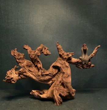 Natural Golden Thread Red Driftwood Fish Tank Landscape Root Carving Ornament Tea Table Ancient Style Decor Non-Buoyant Not Azalea Root
