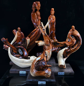 Taihang Cliff Cypress Root Carving Ornament Maitreya Buddha Bodhidharma Figure Guanyin Natural Free-Form Wood Carving Gift Craft