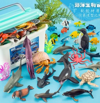 Simulation Marine Animal Toys Creatures Shark Dolphin 3 Kids 4 Whale Soft Rubber Boys Underwater World Fish Model