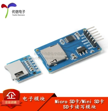 Micro/Mini SD Card Module TF Card Reader/Writer with SPI Interface and Level Shifter Chip