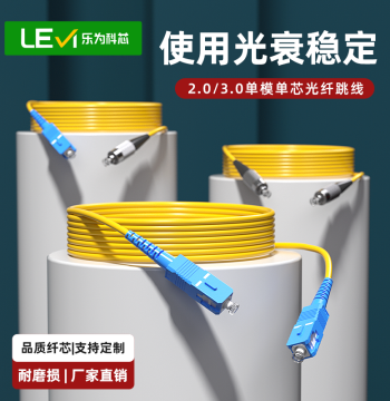 LeWeiKeXin Single-Mode Simplex Fiber Patch Cord (SC-SC/SC-FC/FC-FC) - 1m/2m/3m/5m, Square/Round Connectors, 2.0/3.0mm Diameter
