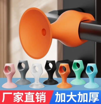 New Door Stopper, No Drilling Required, Soft Silicone Door Handle Rear Suction, Door Fixer, Window Suction Cup, Bathroom Anti-Collision Blocker