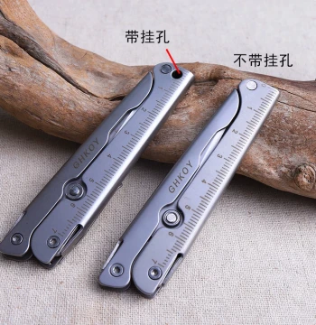 Mini Stainless Steel EDC Folding Scissors with Hanging Hole, Outdoor Multi-Function Emergency Portable Small Scissors, Carry-On Tool