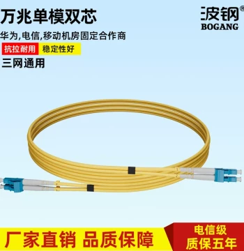 Bogang Telecom Grade LC-LC/FC/ST/SC-SC 10G Single-Mode Dual-Core Fiber Optic Patch Cord Pigtail Finished Indoor Fiber Optic Cable Optical Fiber Wire 3m 5m 10m 50m Various Sizes Customizable