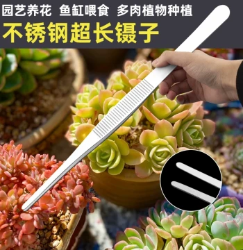 Stainless Steel Tweezers, Long Gardening Tongs, Large Forceps for Retrieval, Extended Aquarium Turtle Feeding, Flower Care, Succulents, and Drain Cleaning