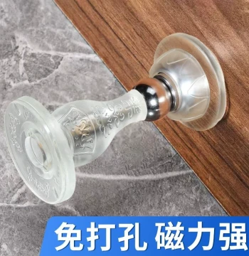Silicone Door Stopper, No-Drill Strong Magnetic Anti-Collision Device, Door Wedge, Windproof Magnetic Glass Silent Holder