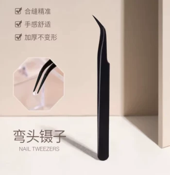 Specialized Nail Tweezers for Rhinestone Application - Stainless Steel Anti-Static Thickened Pointed Tips for Nail Art Pressing