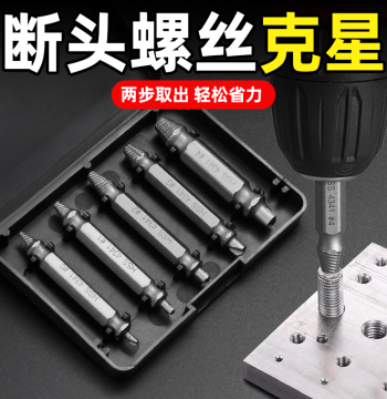 Broken Screw Extractor Set, Tool for Removing Stripped, Slipped, or Rusted Screw Heads and Damaged Threads