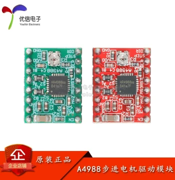 A4988 Stepper Motor Driver Module (Red/Green Board) with Heatsink for 3D Printer Accessories