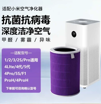 Compatible with Xiaomi Air Purifier Filter Mijia 2S/123 Generation/4Lite/4pro h Filter Mesh 5S/MAX