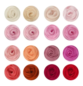 Wool Felting Punch 66S Color Wool Pack Fine Soft Anti-Static Less Floating Hair Needle Felting Recommended Handmade DIY Materials 5g