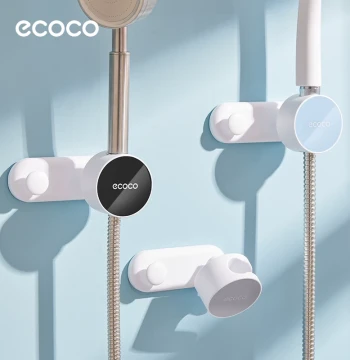 ecoco Shower Head Bracket - Punch-Free Suction Cup Holder with Adjustable Universal Base for Bathroom Rain Showers