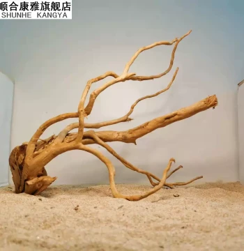 Natural Weathered Driftwood Root Sculpture for Flower Arrangement, Micro Landscape, and Aquarium Decor