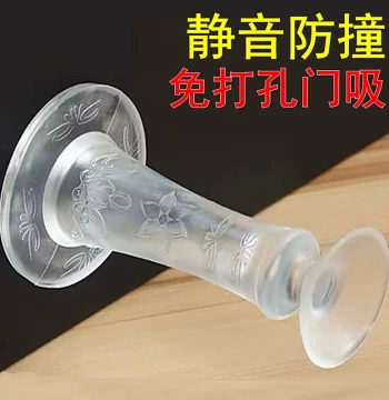 No-Drill Silicone Door Stopper Bathroom Door Collision Pad Rubber Plastic Bedroom Rear Floor-Mounted Door Blocker Wedge