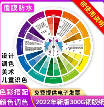 Multi-function Color Wheel Card 12-Hue Ring Color Chart Designer Color Disk Ratio Table Paint Coating Color Matching Standard