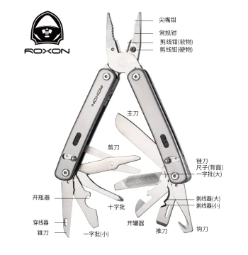 S804G FLEX EDC Multi-Tool Knife, Multi-Function Climbing Outdoor Camping Detachable Pocket Clip Pliers