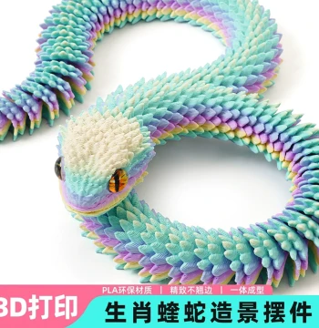 New Viper 3D Printed Year of the Snake Toy Figure Snake Egg Set Articulated Movable Model Simulation Little Dragon Toy