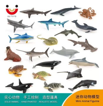 Children's Toy Mini Marine Life Model Simulation Animal Whale Shark Turtle Dolphin Animal Set Figurines