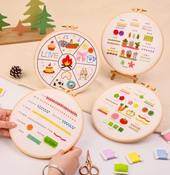 Handmade DIY Embroidery Material Kit Set, Complete Beginner Starter Kit, Self-Embroidery Tools, Simple Practice Pack