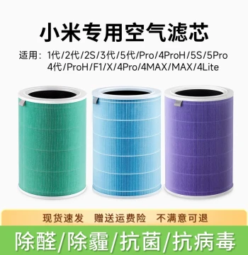 Filter Cartridge Compatible with Mijia Xiaomi Air Purifier 2S, 1, 2, 3, 4 PRO H, Filter Mesh 4 Lite/5/5S/MAX