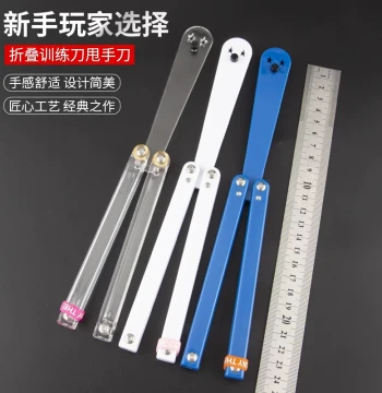 Squid Double Star Smiley V3 Transparent HD Luminous Butterfly Knife Trainer for Beginners; Folding Plastic Toy Knife for Flipping Practice