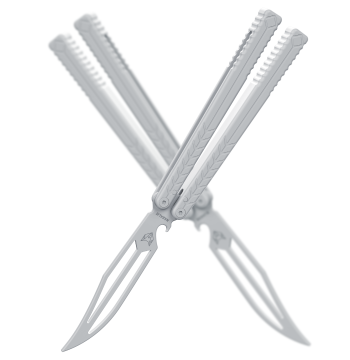 NABALIS Teflon Fox Series 7 Aluminum Butterfly Knife Multi-function Tool Butterfly Training Knife Unsharpened White Fox