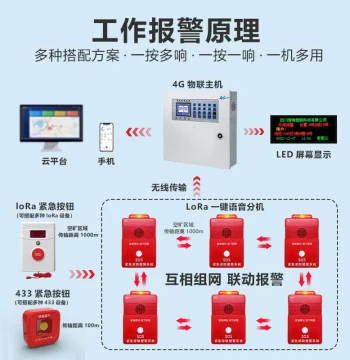 Wireless Long-Range Emergency One-Button Alarm – Panic Button with Sound and Light Alert, Integrated with 110 Security Network