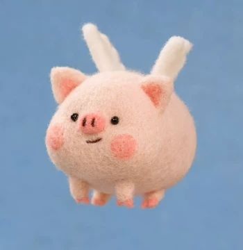 Needle Felting DIY Material Kit Couple Gift Handmade Doll Keychain Pendant Flying Pig Little Sheep