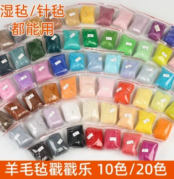 Handmade DIY Wool Felting Kit, Needle and Wet Felting Materials, Colorful Wool Roving for Doll Making