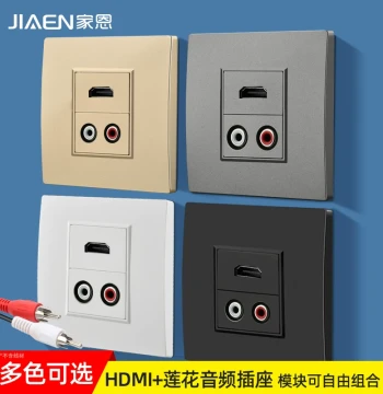 HDMI HD Multimedia Socket with RCA Audio Jack Projector Monitor HDMI Flush-Mount Wall Panel