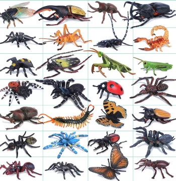Children's Simulation Insect Model Animal Toys Bee Rhinoceros Beetle Butterfly Grasshopper Mantis Seven-Spot Ladybug Gift