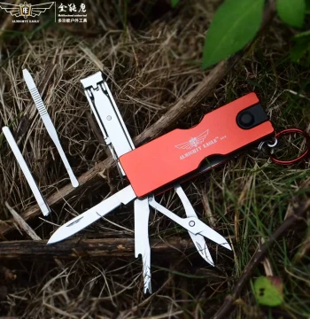 ALMIGHTY EAGLE Mini Knife Multi-Function Combo Beauty Tool Folding Keychain Blade LED Light Nail Clippers