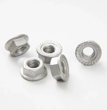 Dacromet Grade 4 Silver-Gray Hex Flange Head Bolt with Grade 10 Flange Washer and Nylon Lock Nut 6183