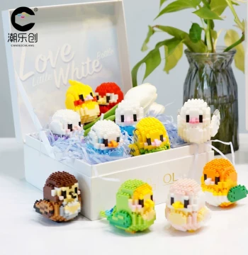 Chaolechuang Realistic Little Bird Model - Budgerigar Parrot Toy for Boys and Girls, Animal Figure, Birthday Gift