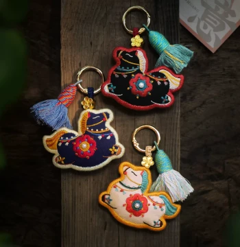 Huaji Little Tang Horse Embroidery DIY Handmade Sachet Material Kit Intangible Cultural Heritage Embroidery Keychain Handmade Dragon Boat Festival Gift