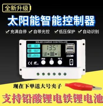 Solar Controller Lead-Acid Lithium Iron Phosphate Charger with Light Control 12V 24V Battery Compatible Charging Converter