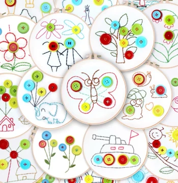Child-Safe Plastic Needle Kit for Button Sewing - DIY Embroidery Materials for Kindergarten and Elementary School Crafts