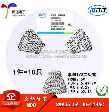 Original Genuine SMD SMAJ5.0A DO-214AC TVS Diode Unidirectional 10 Pieces