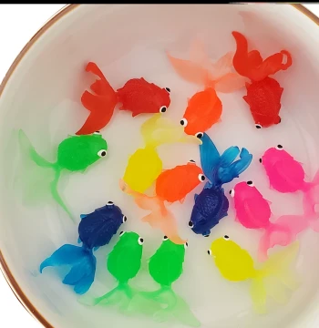 Floating Fish Catching Toy Baby Early Education Children Water Play Simulation Goldfish Net Silicone Small Fish Soft Rubber Animal Educational