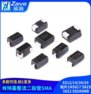 SS12/14/34/54 SMD 1N5817 5819 5822 5824 SMB Schottky Rectifier Diode SMA